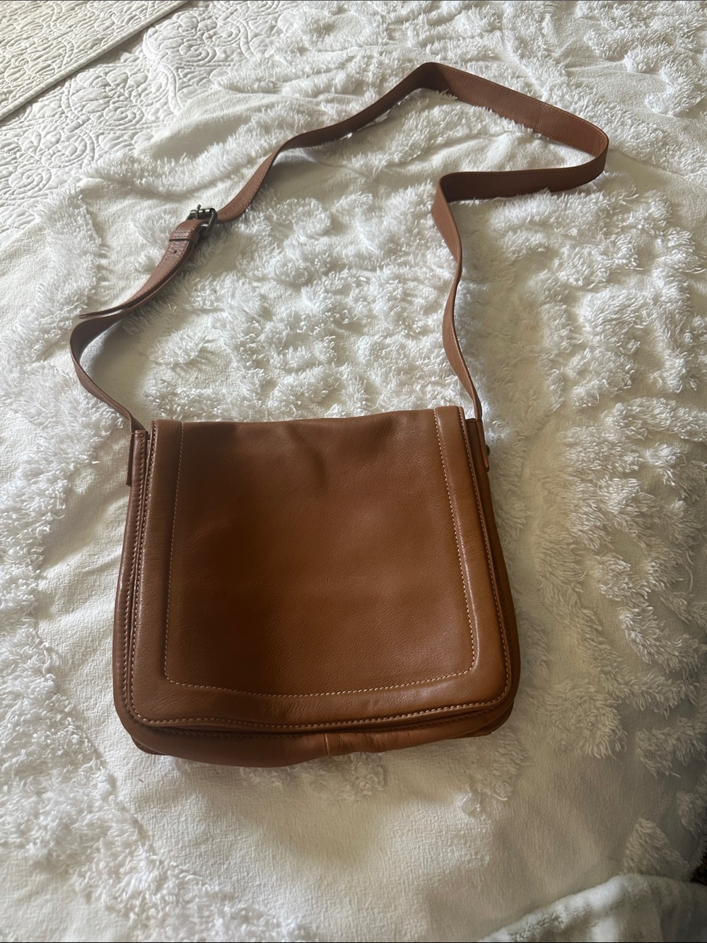 HOBO Cognac Brown Leather Crossbody Messenger Bag